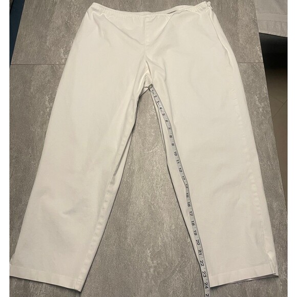 Eileen Fisher SZ XL Organic Cotton & Spandex Elastic Waist Side Zip Pants Mature - Picture 4 of 7